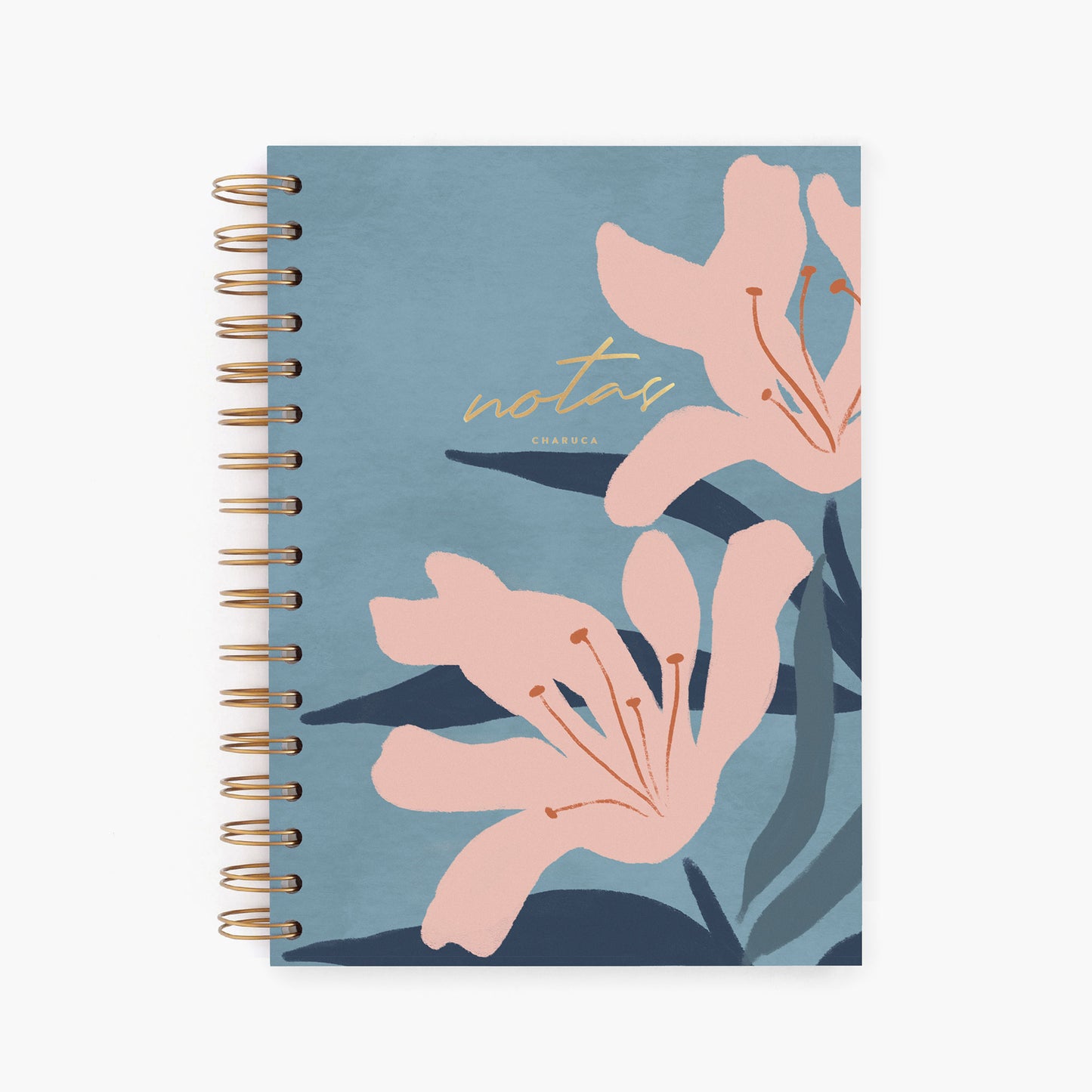 Cuaderno mediano. Blue bloom.