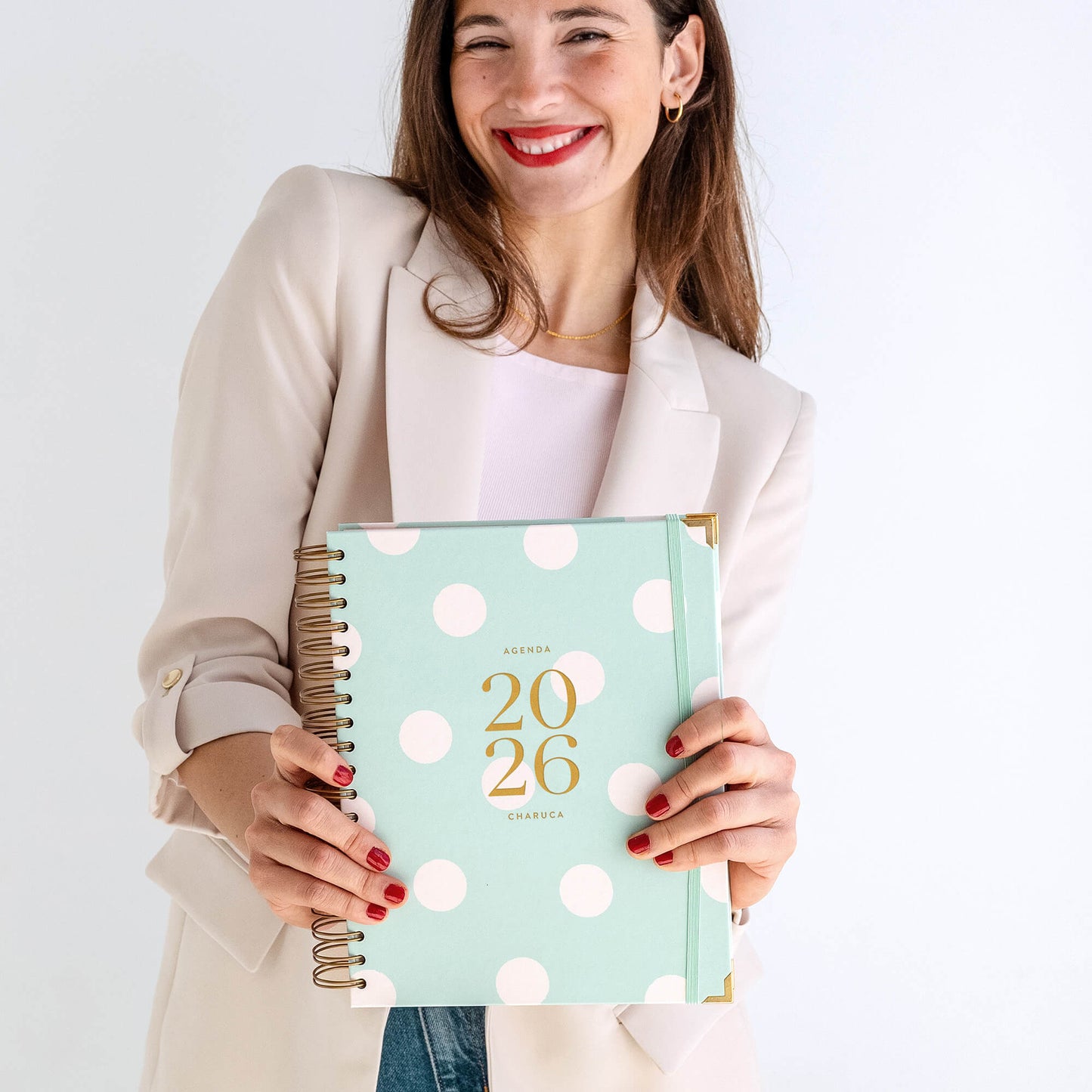 Agenda diaria 2026. Mint. Grande.