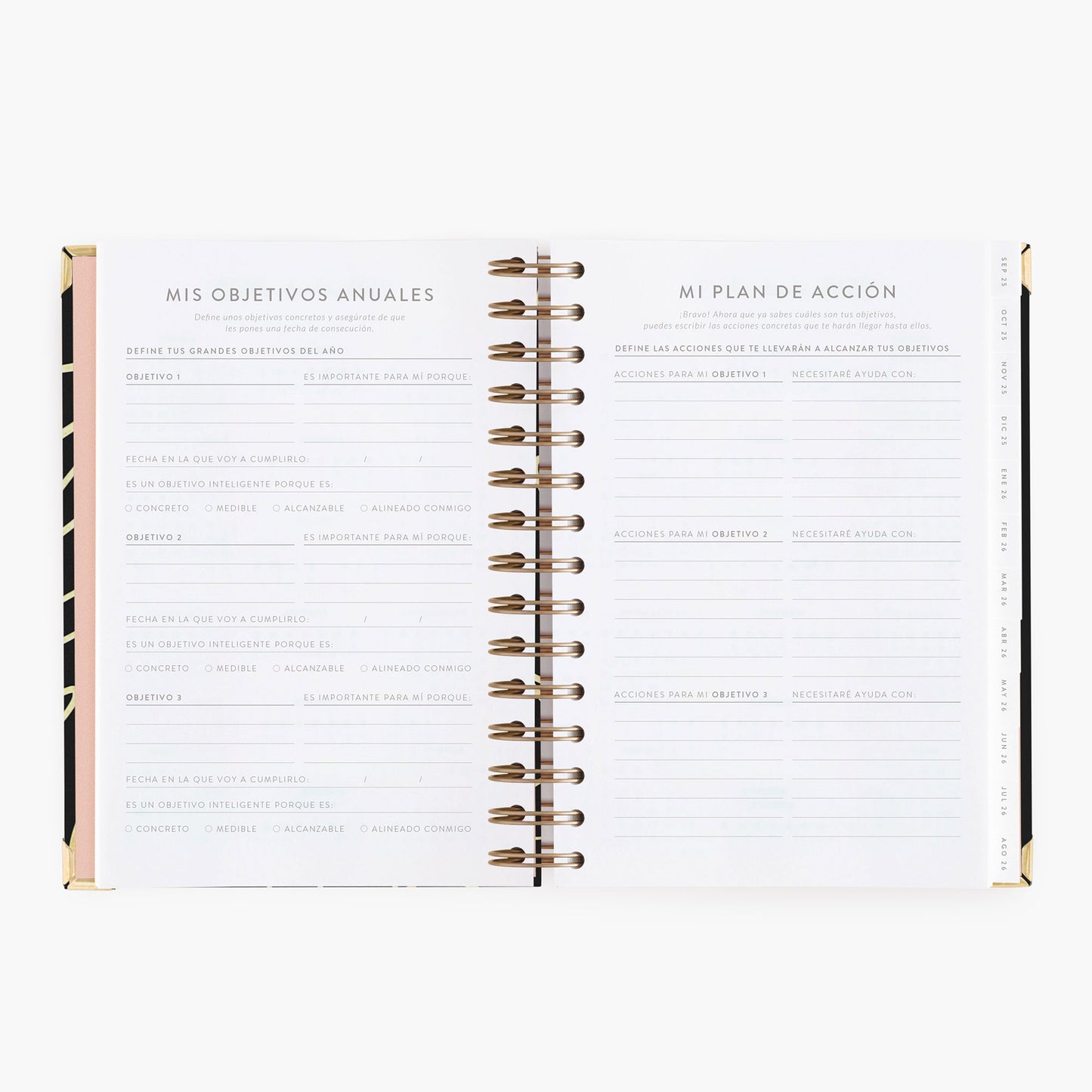 Agenda diaria 25-26. Black. Mediana.