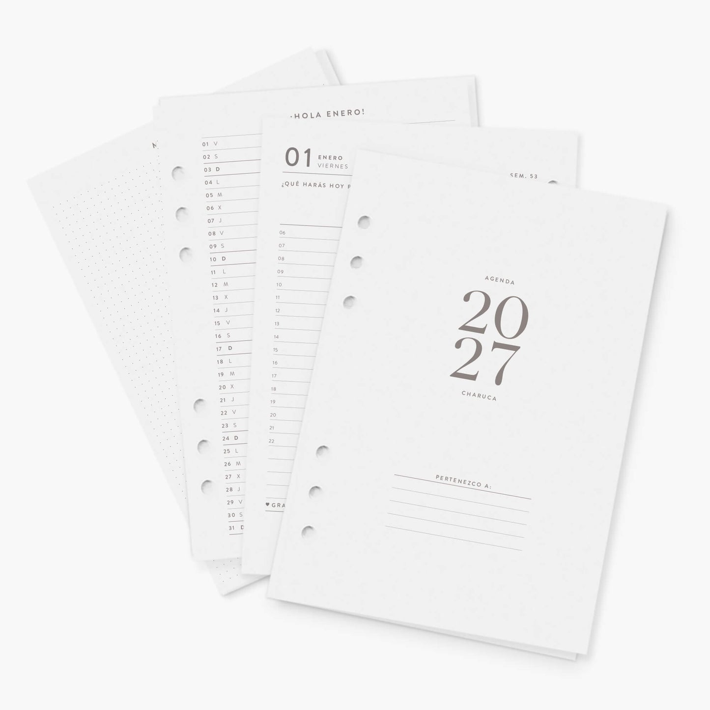 Recambio agenda vista diaria. 2027. A5.