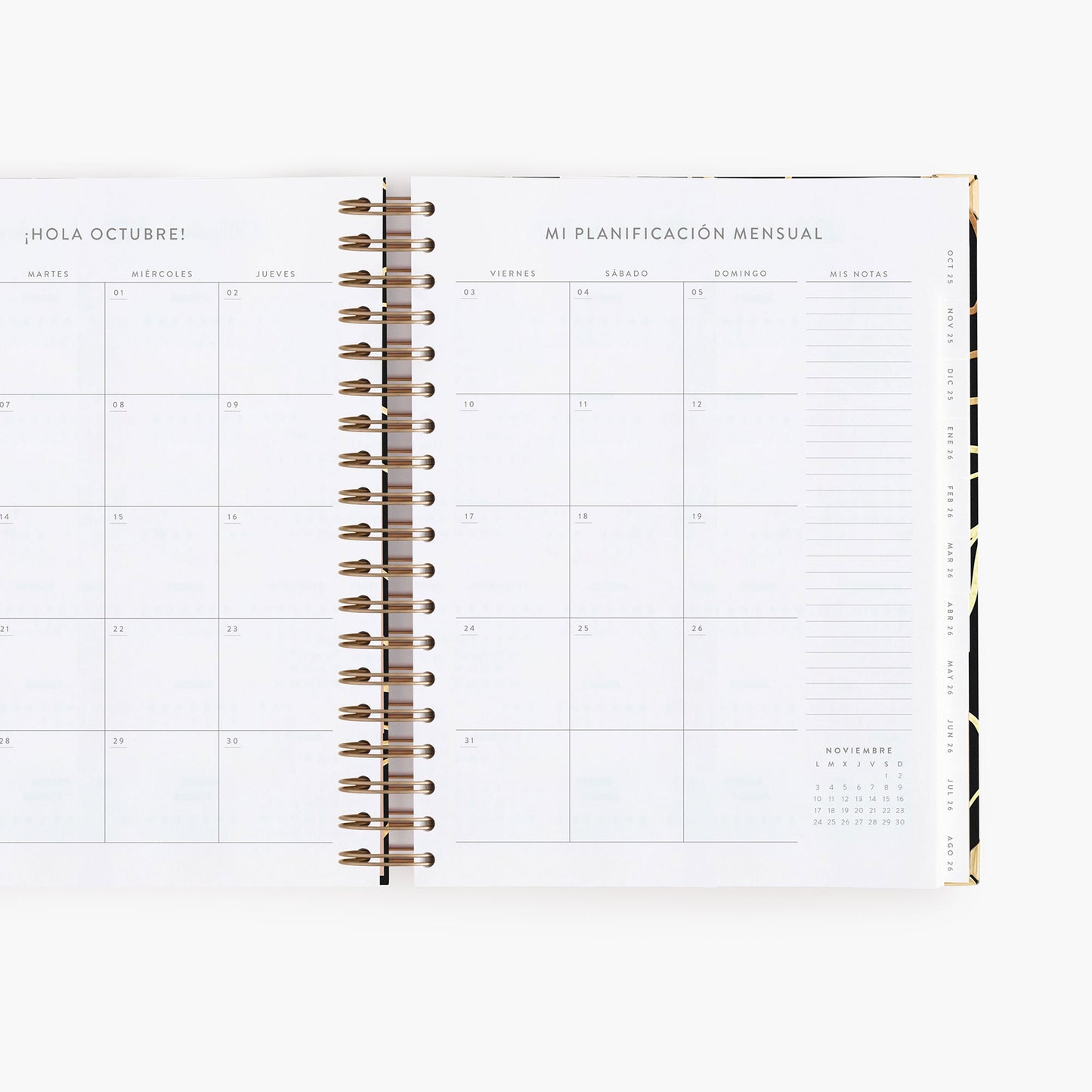 Agenda diaria 25-26. Black. Grande.