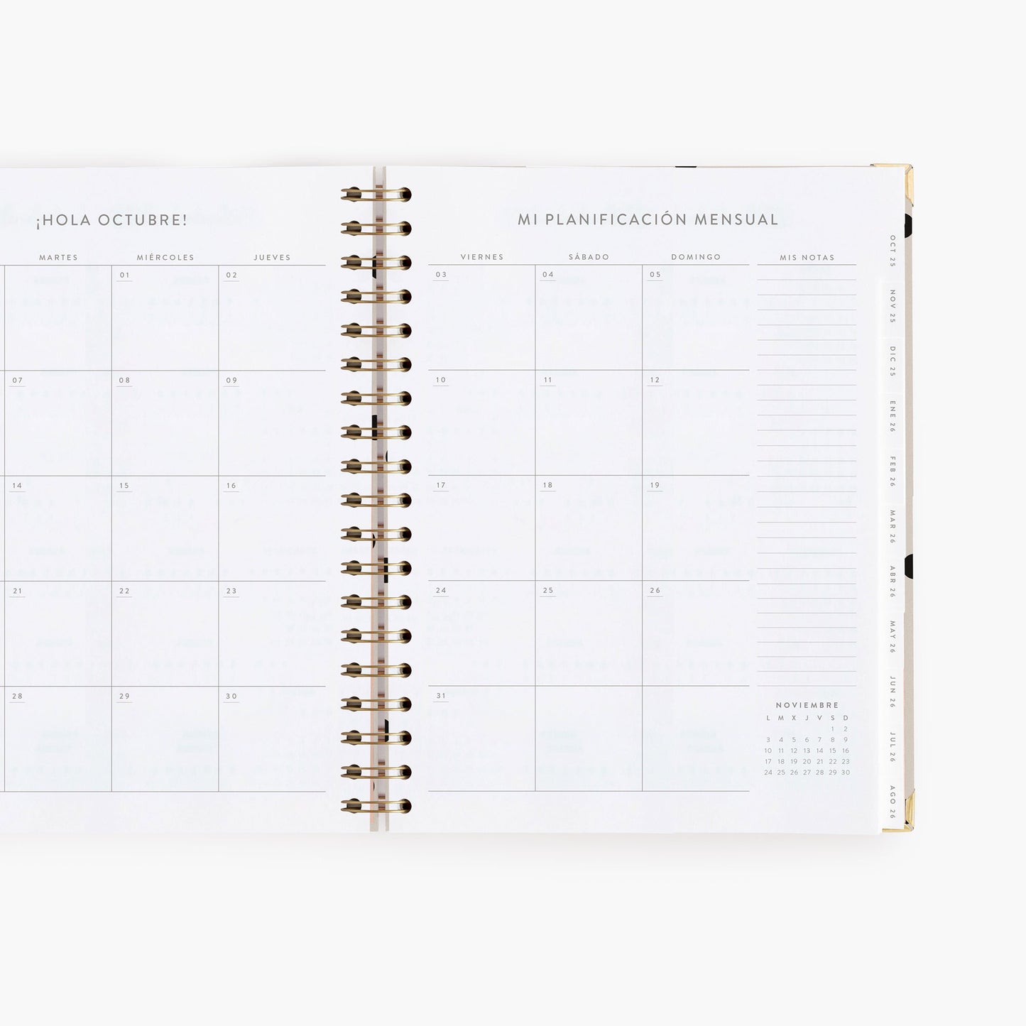 Agenda semanal 25-26. Minimal. Grande.