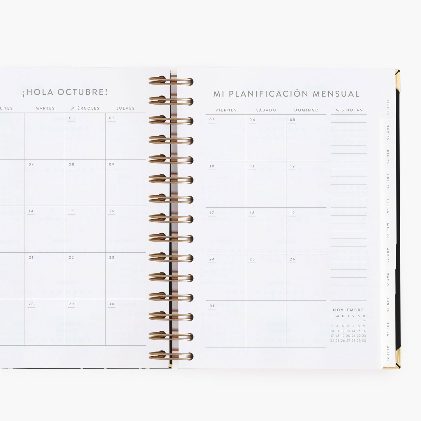 Agenda diaria 25-26. Black. Mediana.