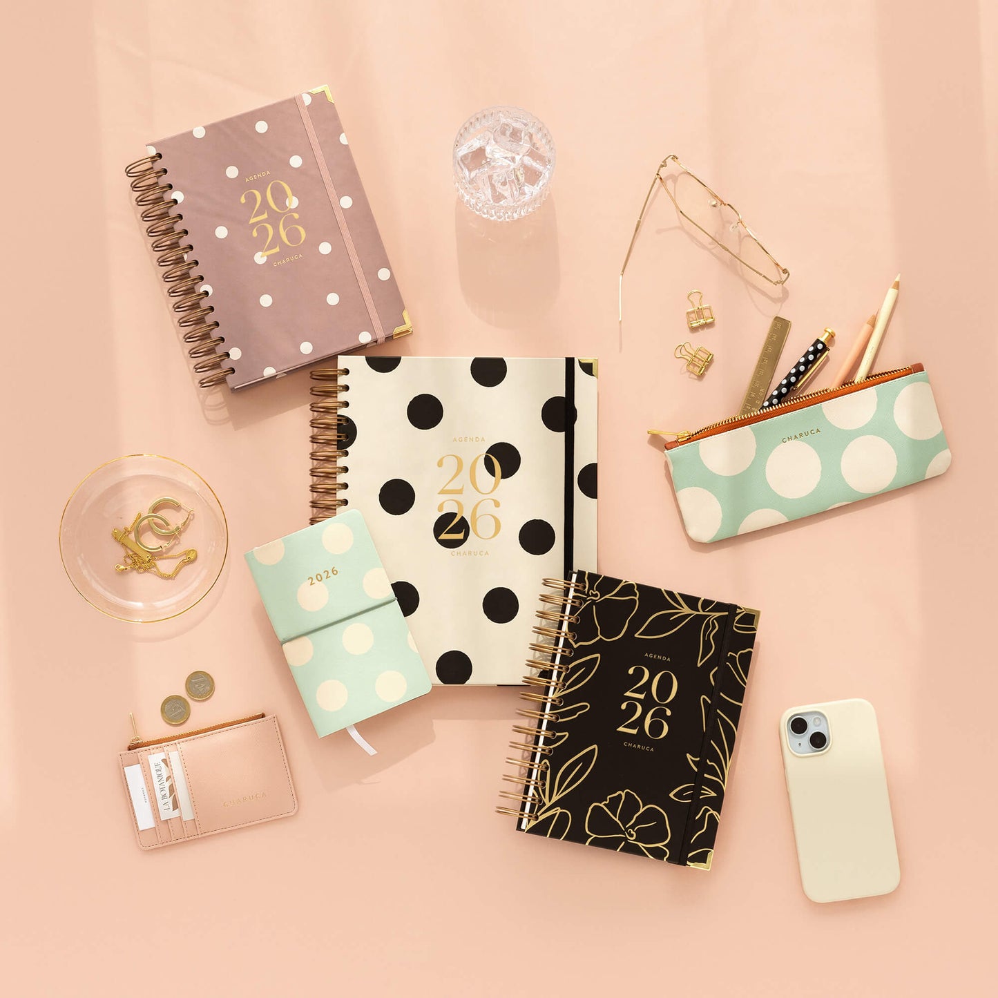 Agenda semanal 2026. Black. Mediana.