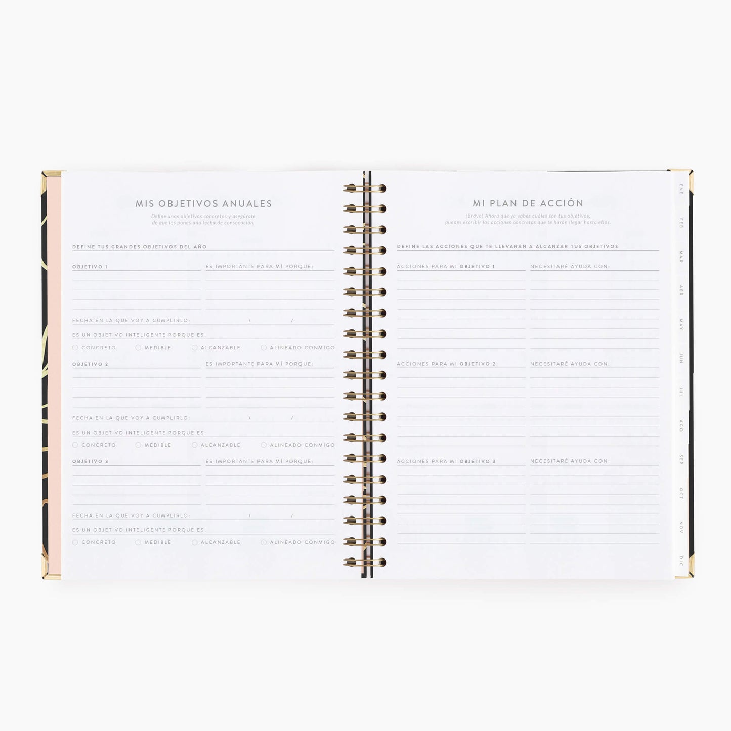 Agenda semanal 2026. Black. Grande.