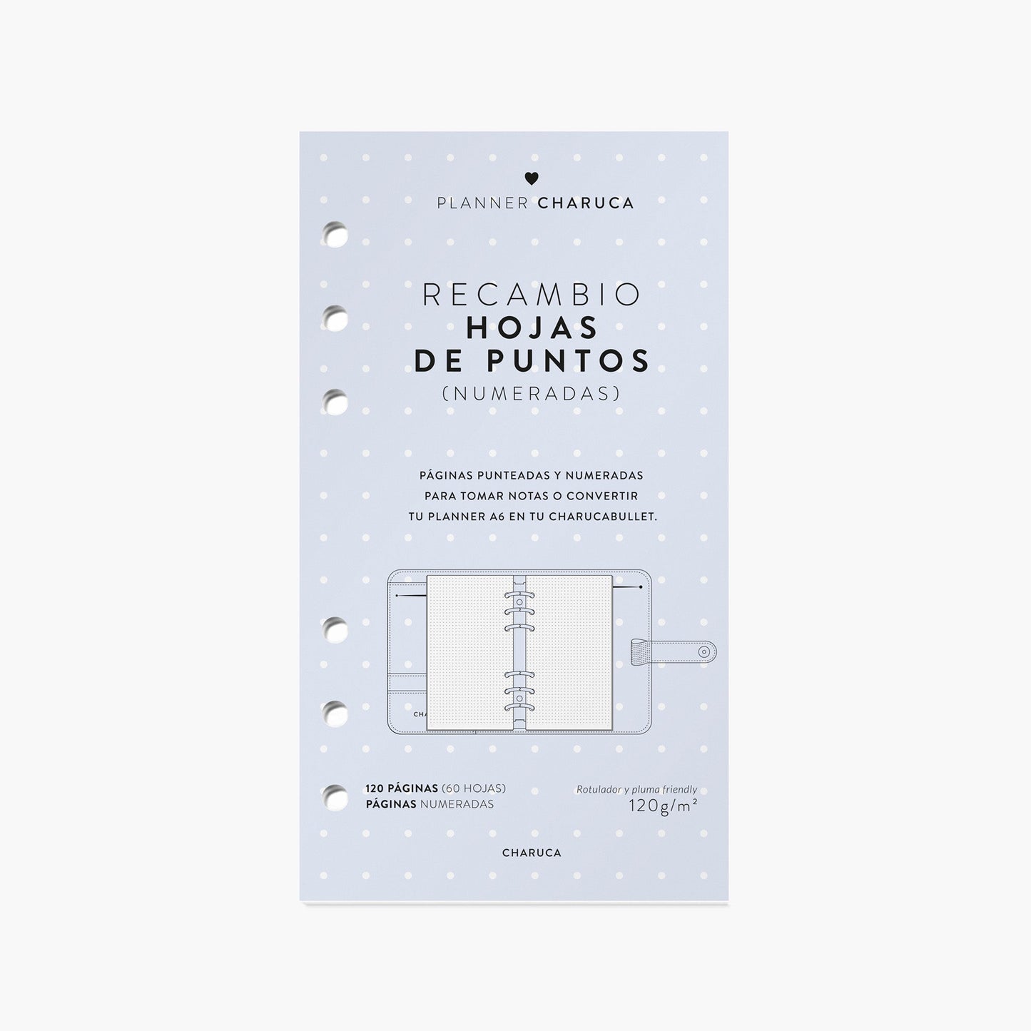 Recambio de hojas de puntos para planner A6.