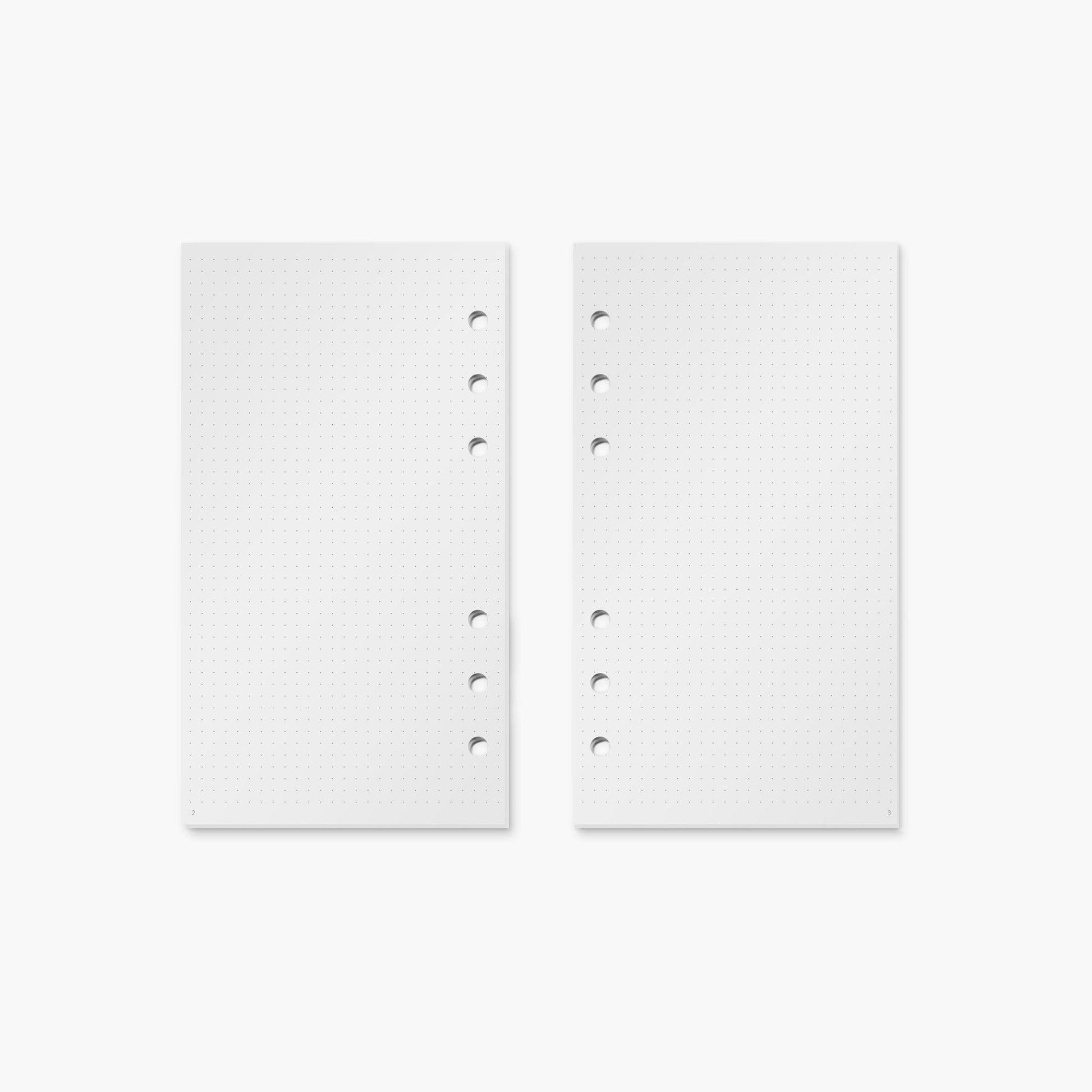 Recambio de hojas de puntos para planner A6.