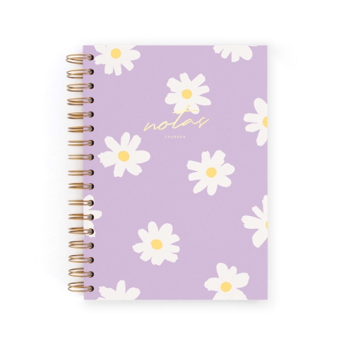 Cuaderno A5. Floral Lila....