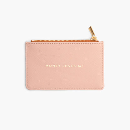 El dinero me ama. Tarjetero monedero. Pink.