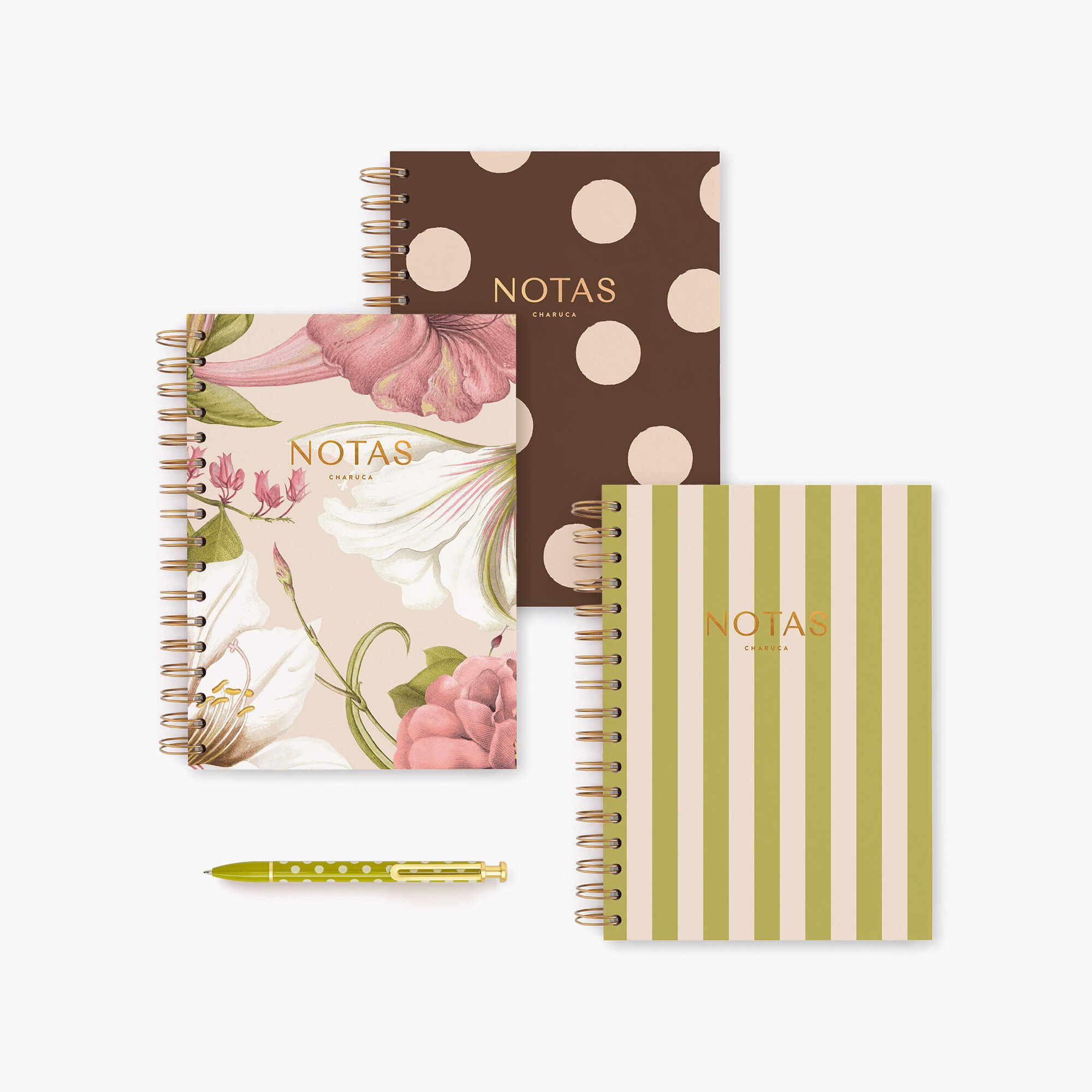 Pack de 3 cuadernos medianos.