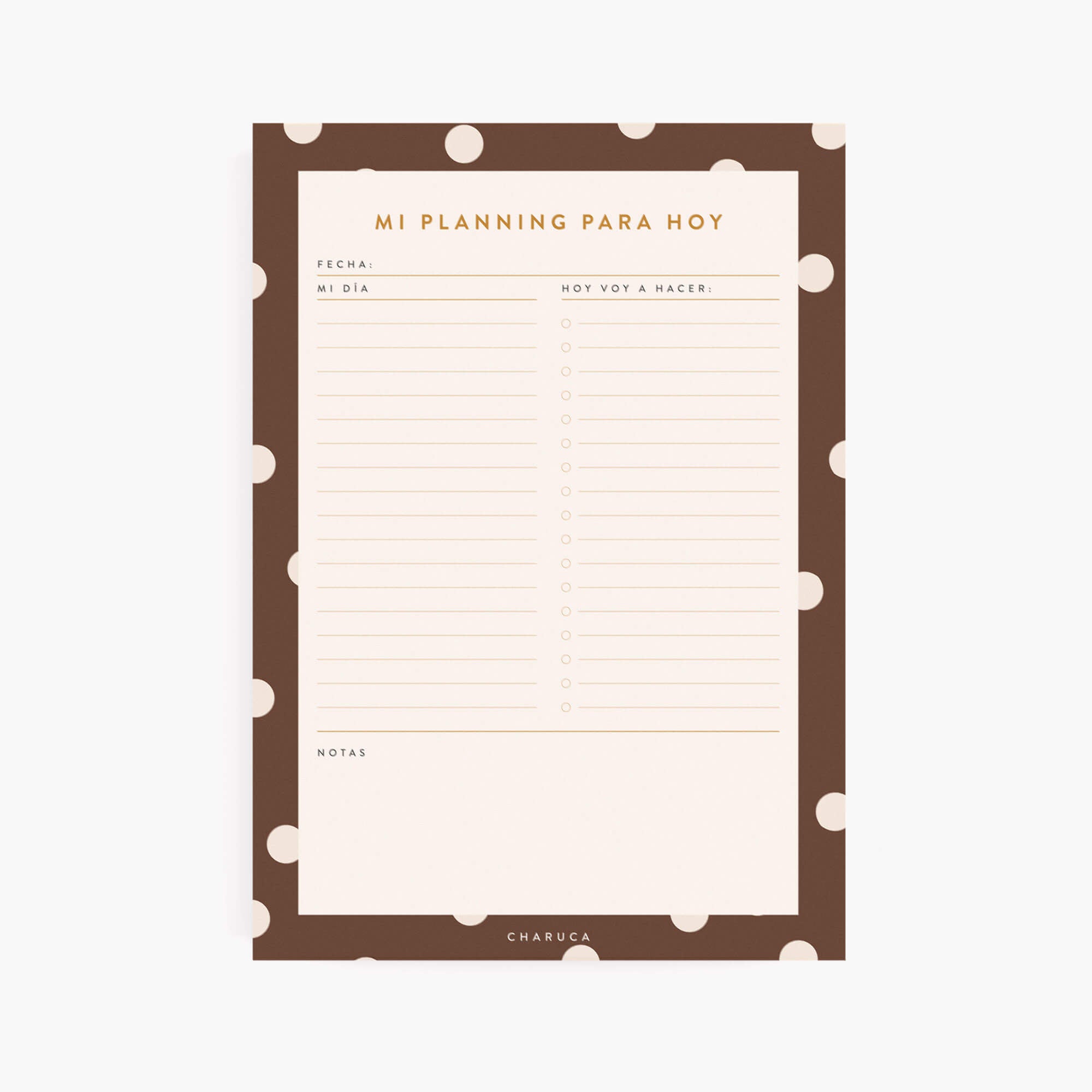 Planificador diario. Chocolate love.