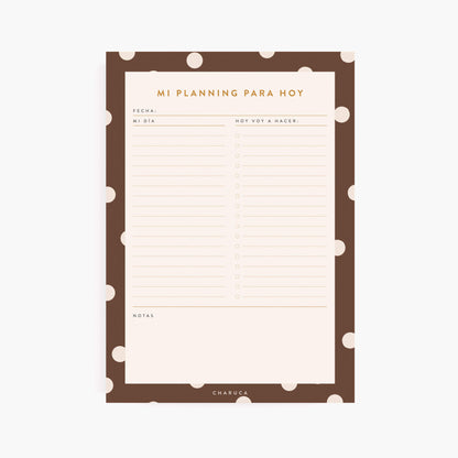 Planificador diario. Chocolate love.