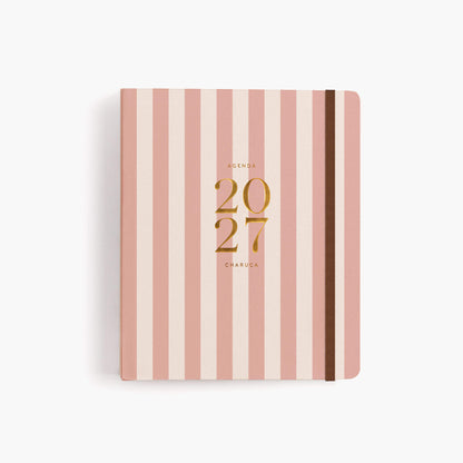 Agenda Semanal 2027. Espiral cubierta. Panamera Pink. Mediana.