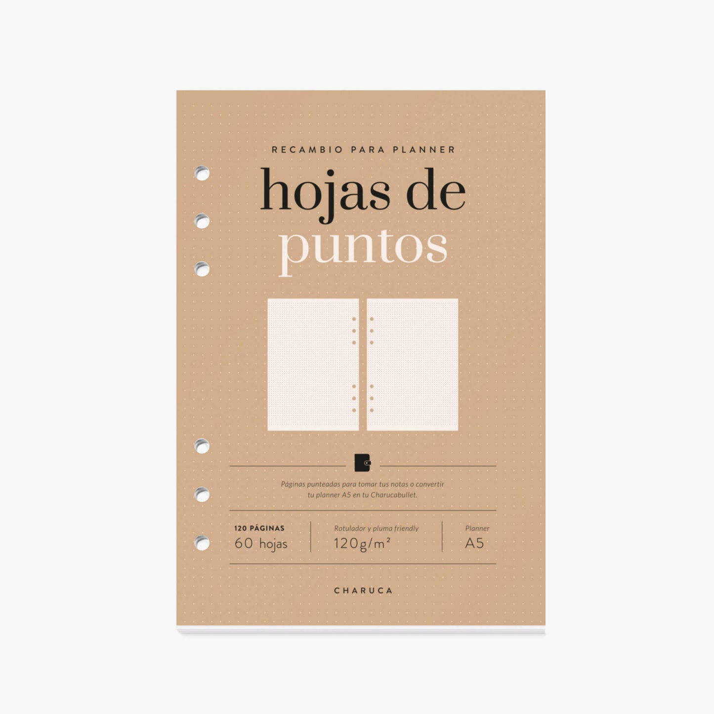Recambio de hojas de puntos para planner A5.