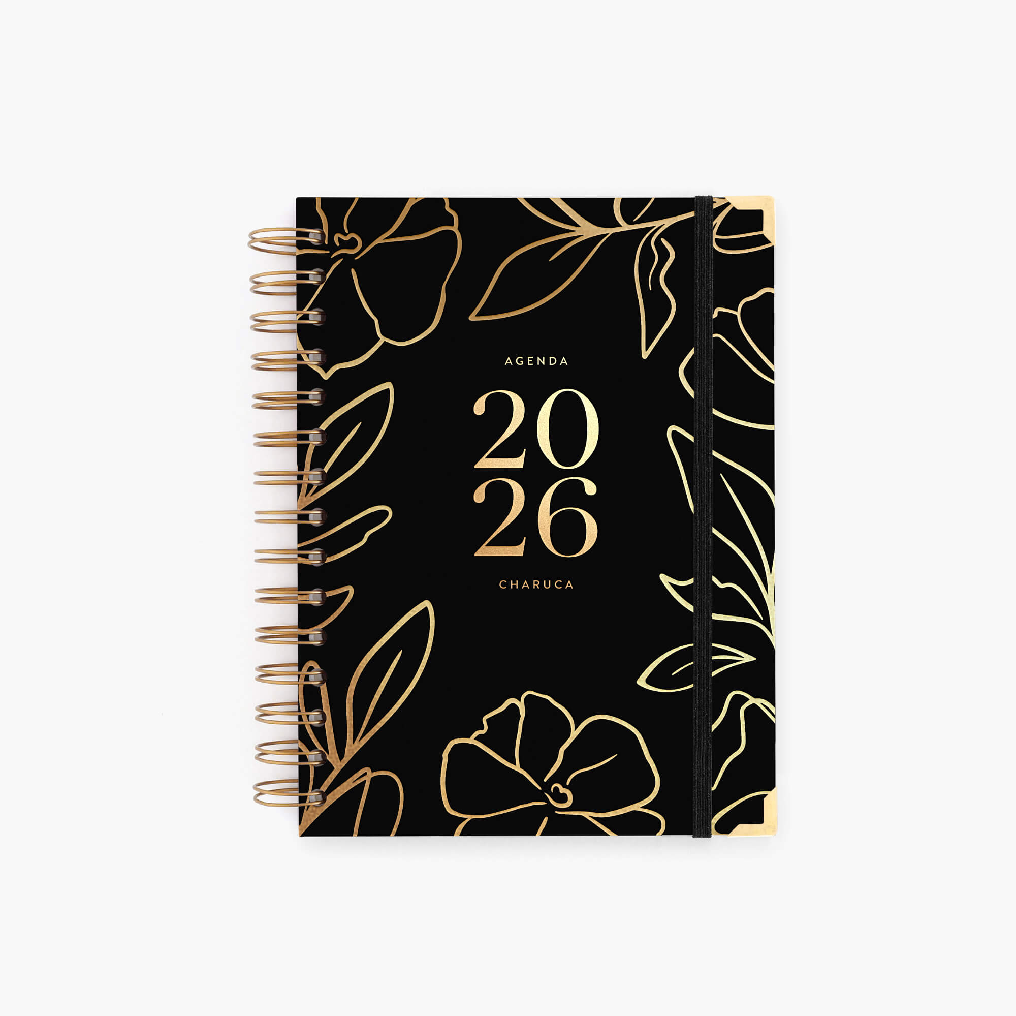 Agenda semanal 2026. Black. Mediana.
