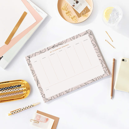 Planificador semanal. Flor minimal.