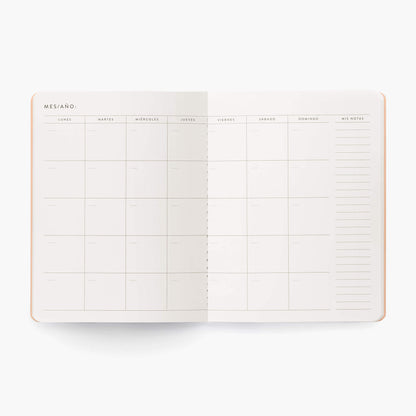 Planes. Planificador mensual ligero. Canela. Mediano.