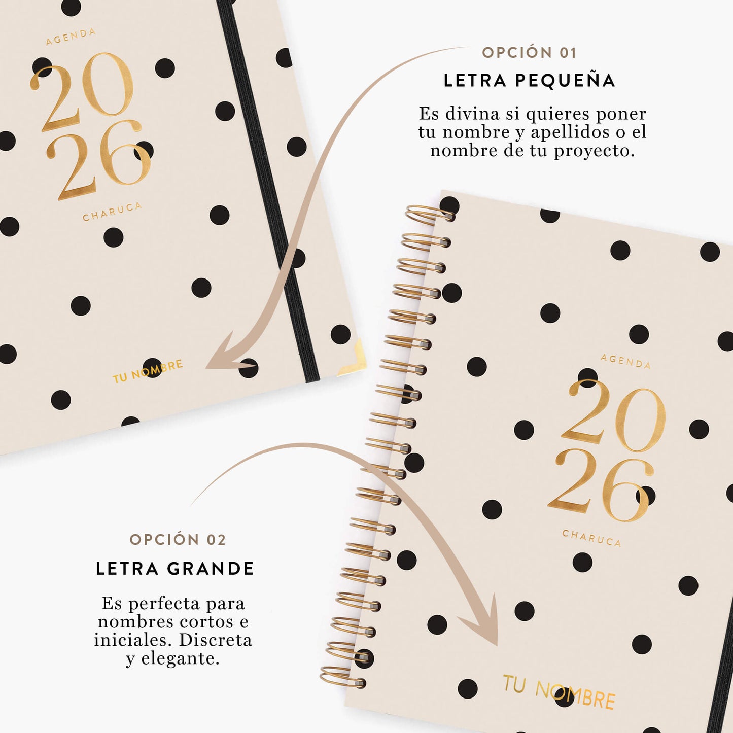 Agenda semanal 2026. Minimal. Grande.