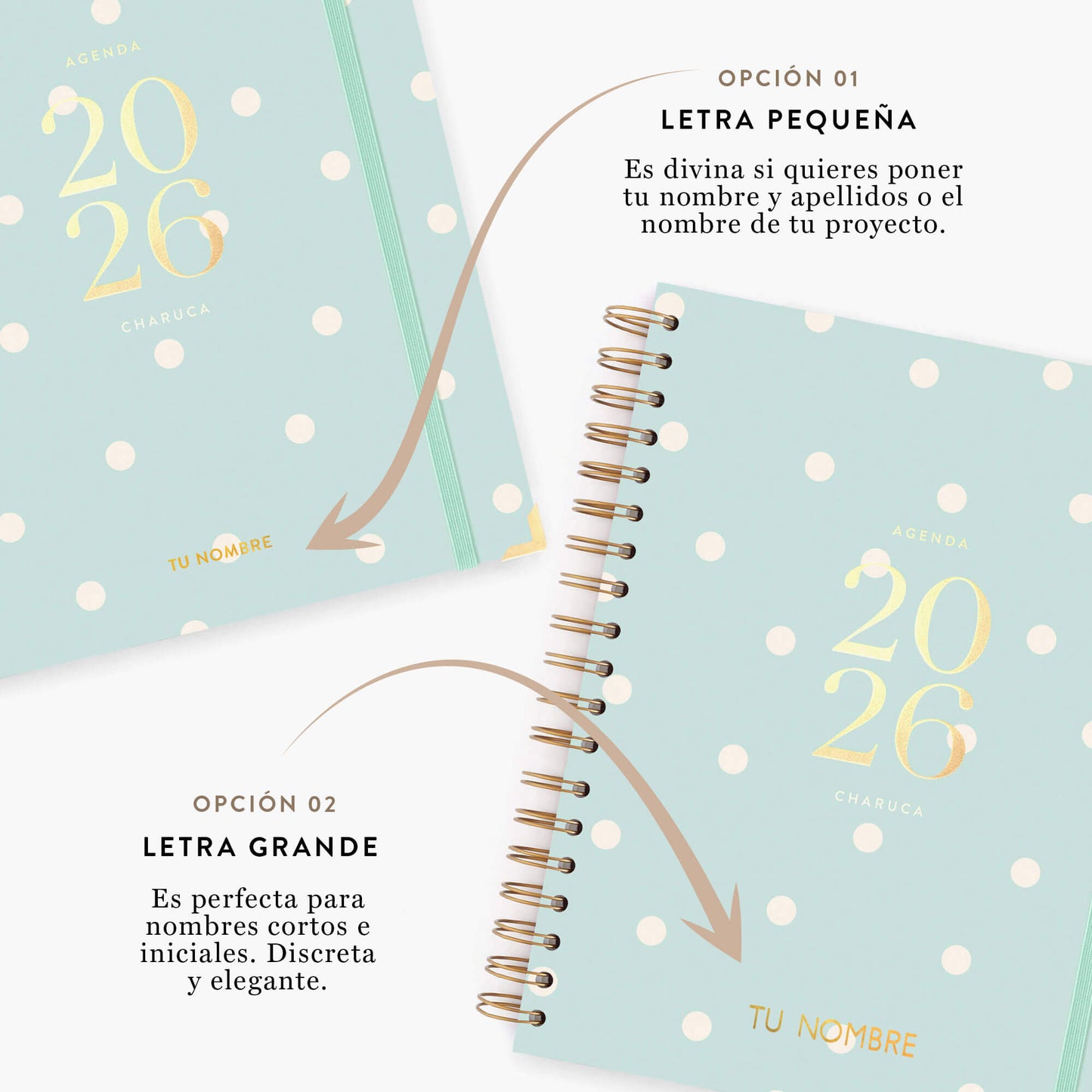 Agenda semanal 2026. Mint. Grande.