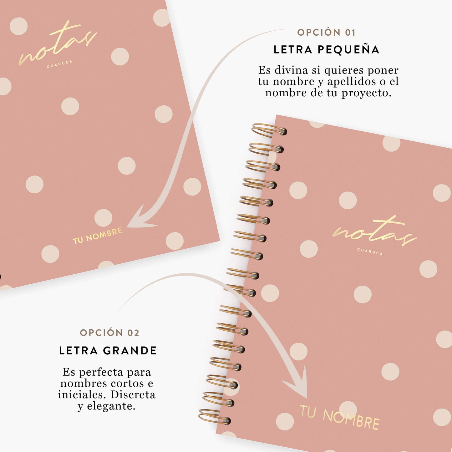 Cuaderno mediano. Dusty pink.