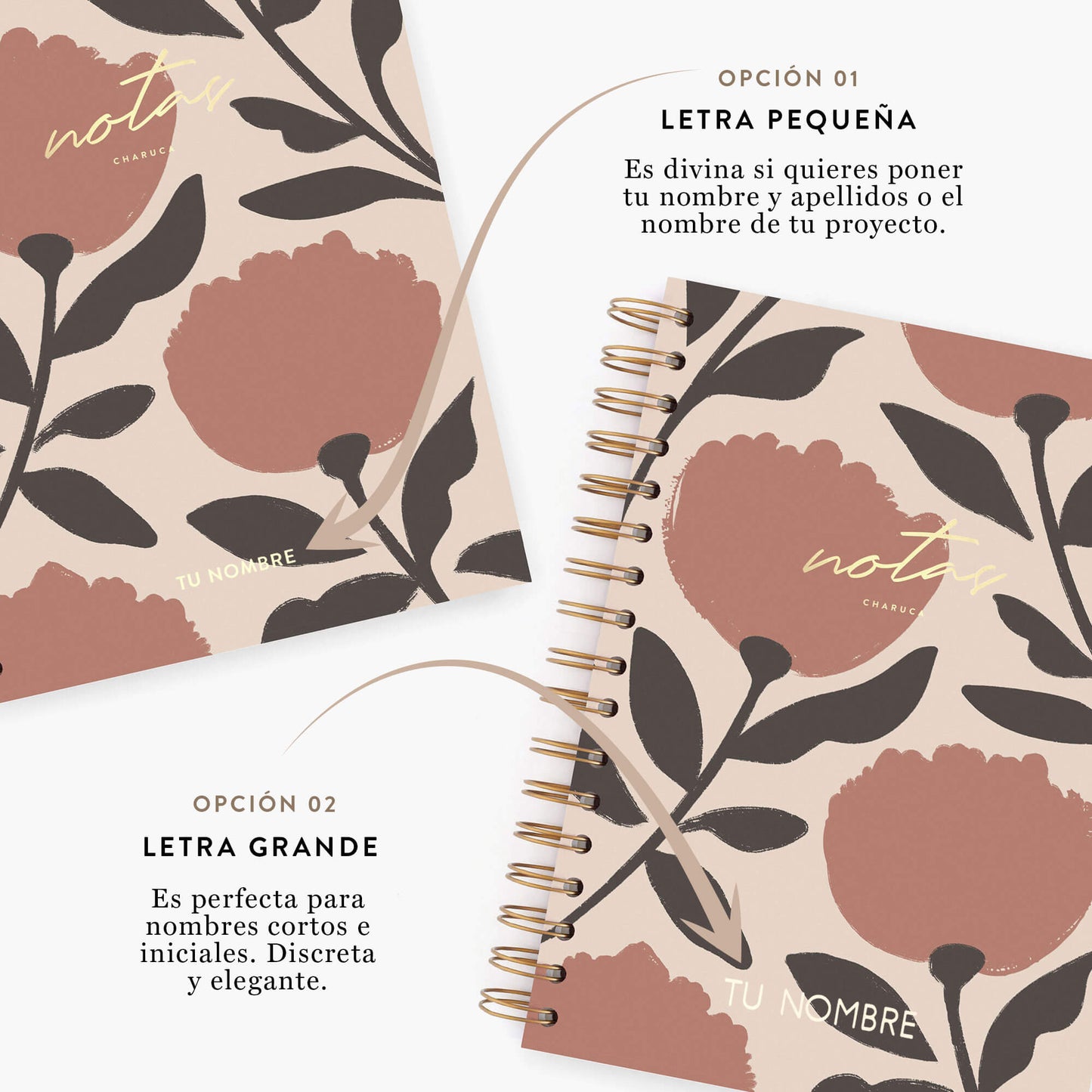 Cuaderno mediano. Vintage flowers.
