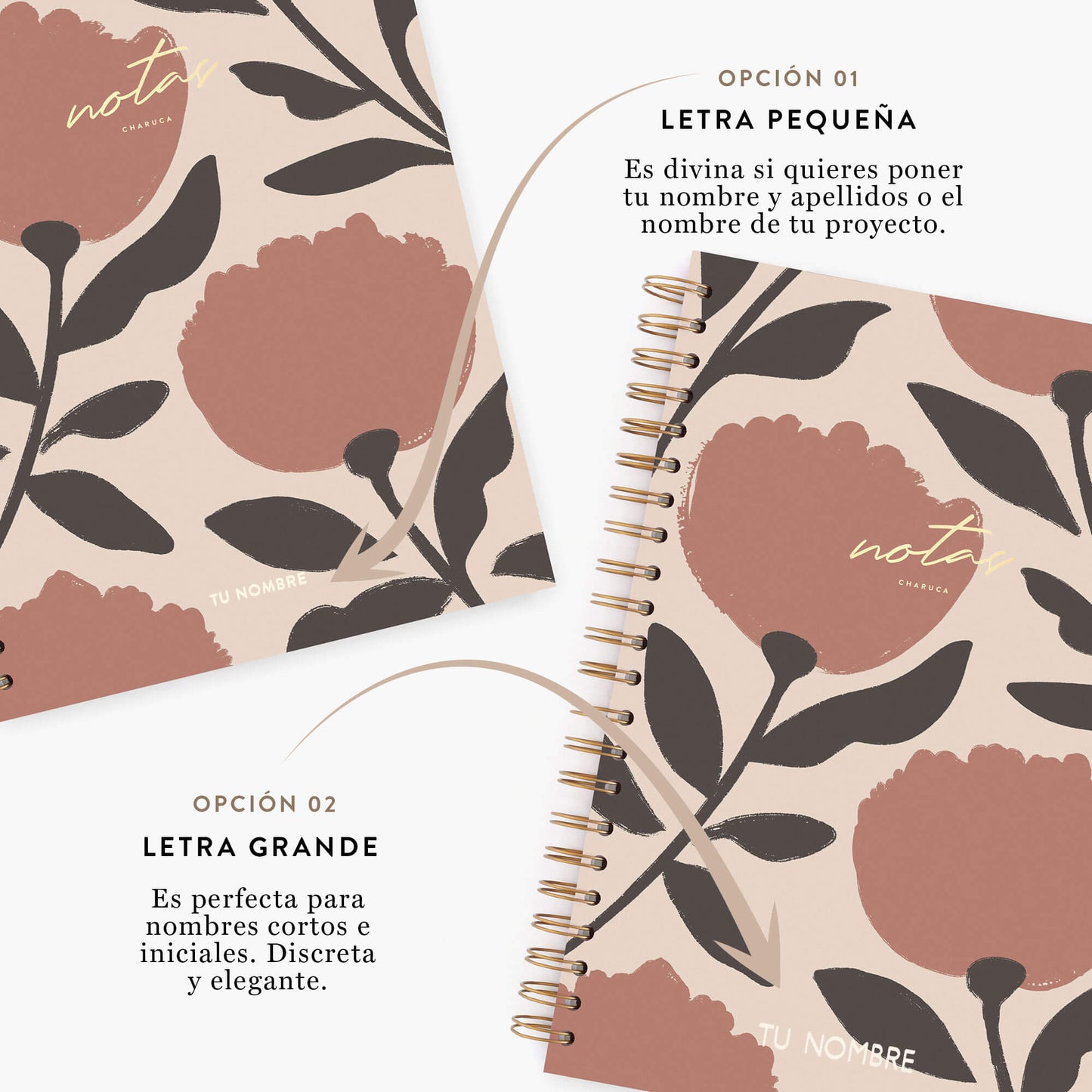 Cuaderno grande. Vintage flowers.
