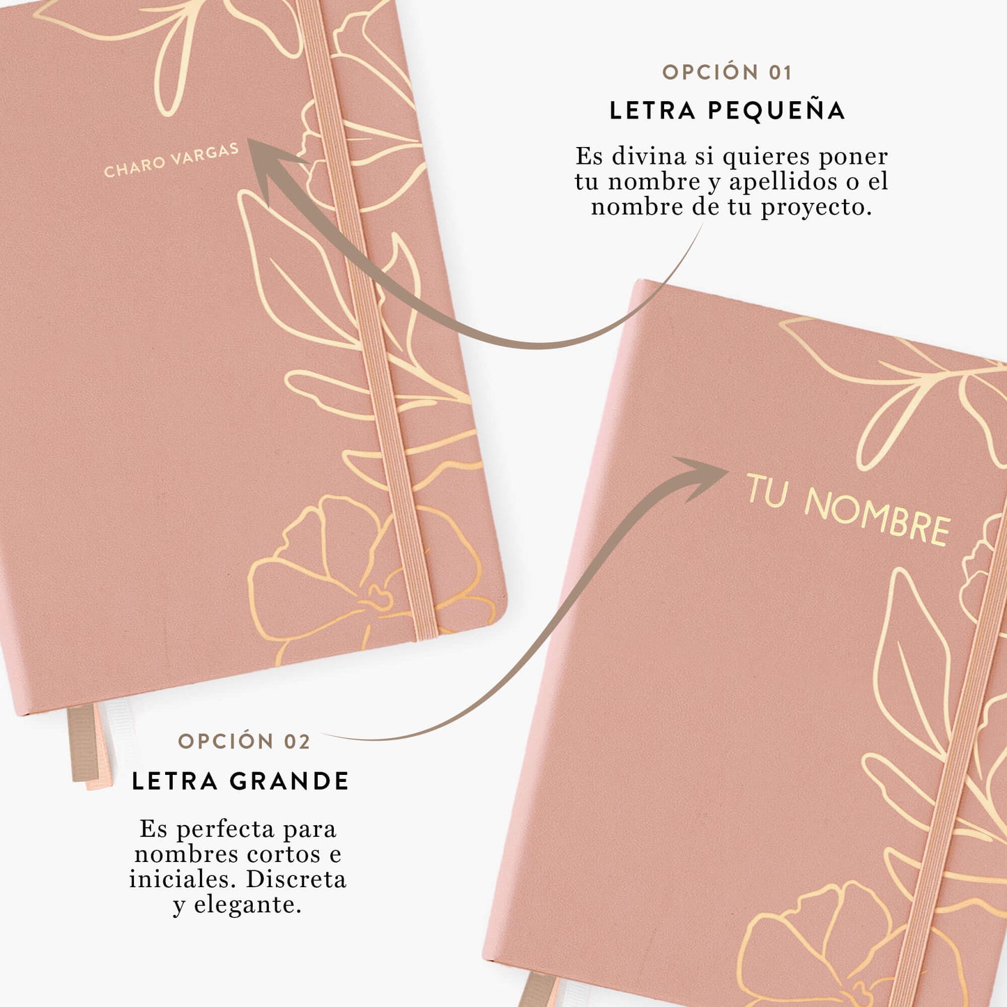 Charucabullet mediano. Pink gold.