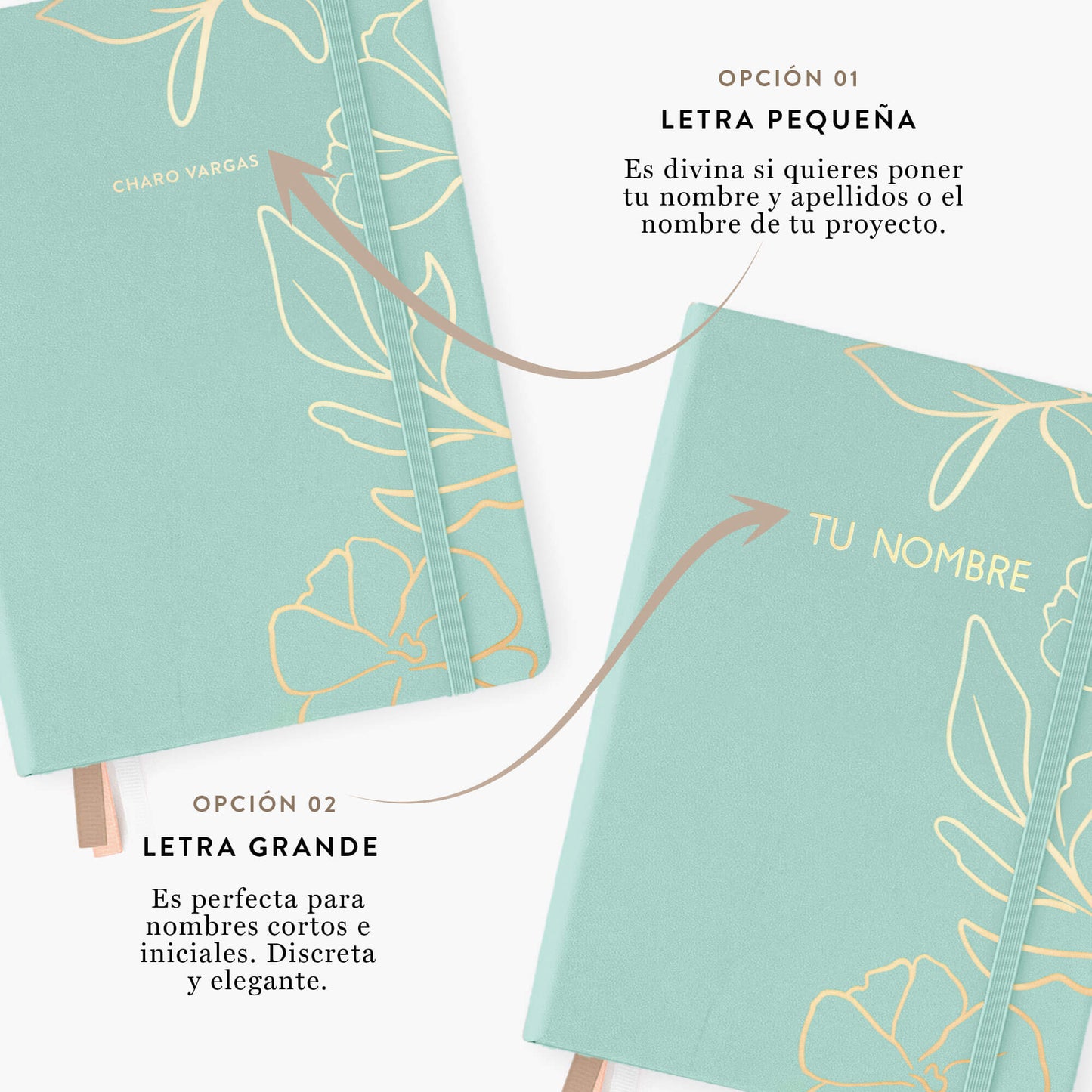 Charucabullet mediano. Mint gold.