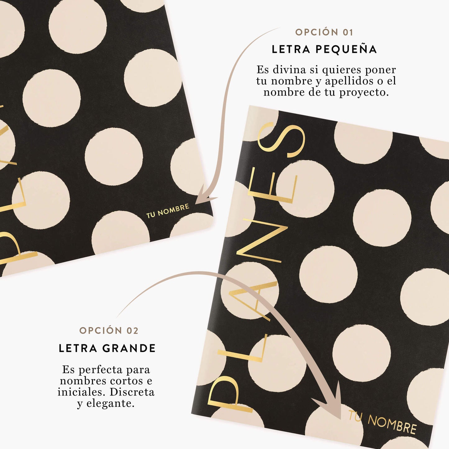 Planes. Planificador mensual ligero. Negro. Grande.