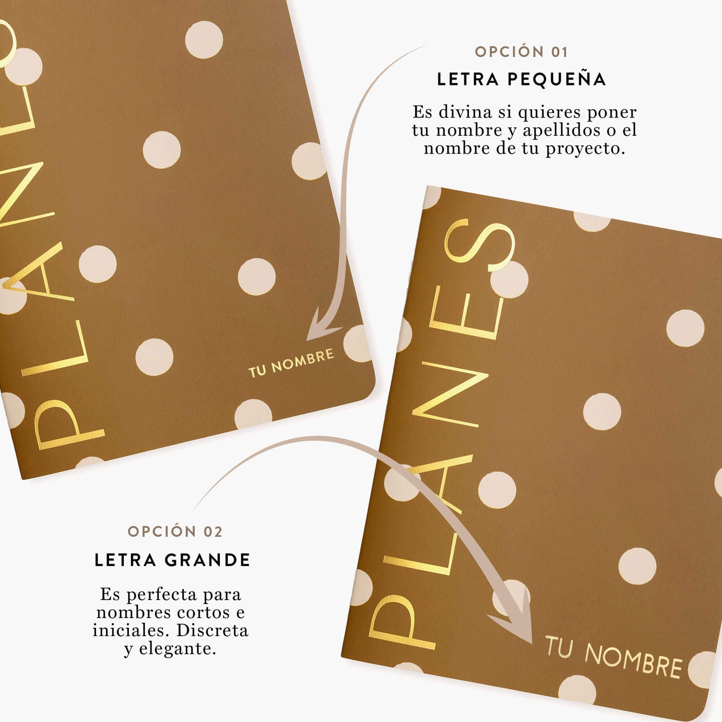 Planes. Planificador mensual ligero. Canela. Mediano.