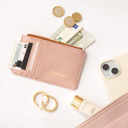 El dinero me ama. Tarjetero monedero. Pink.