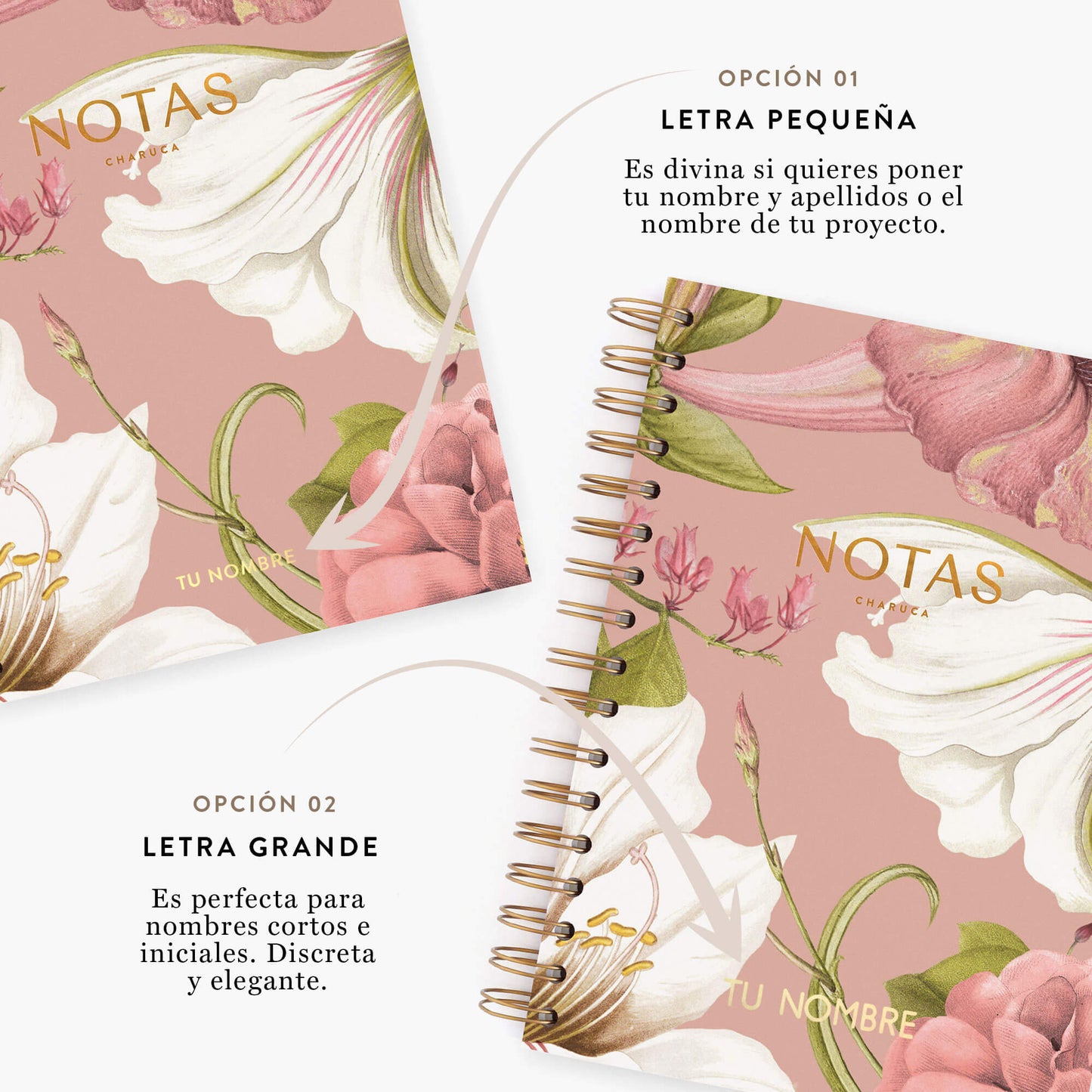 Cuaderno mediano. Edén Pink.
