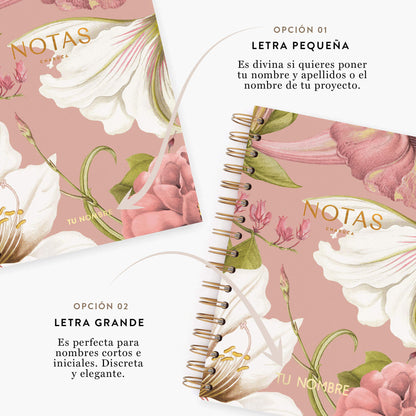 Cuaderno mediano. Edén Pink.