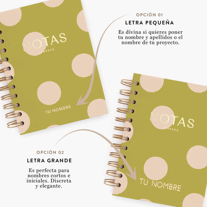 Cuaderno mini. Pistacho dream.
