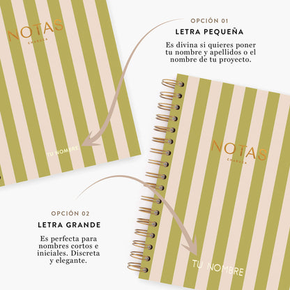 Cuaderno mediano. Panamera Pistacho.