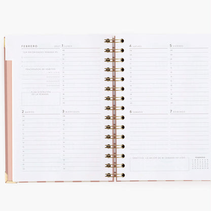 Agenda semanal 2027. Panamera Pink. Mediana