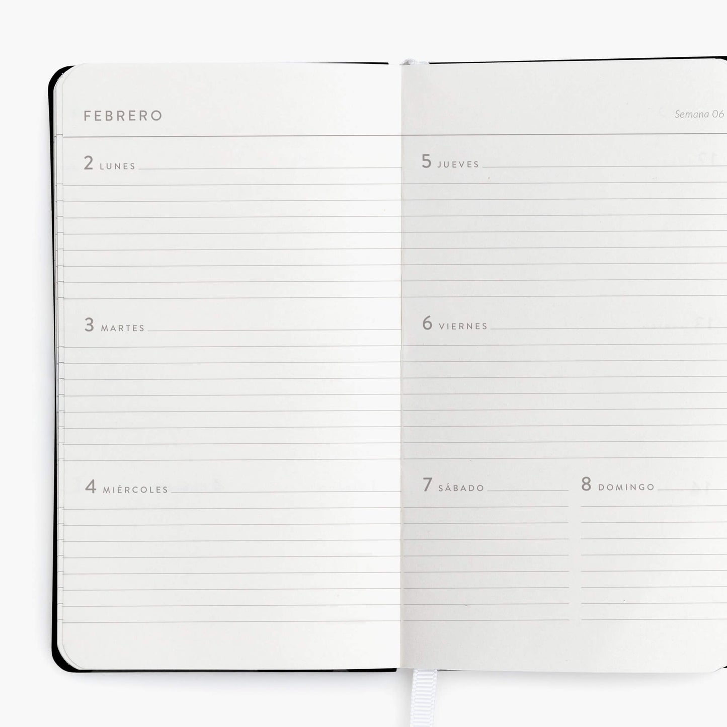 Agenda semanal 2026. Black. Mini.