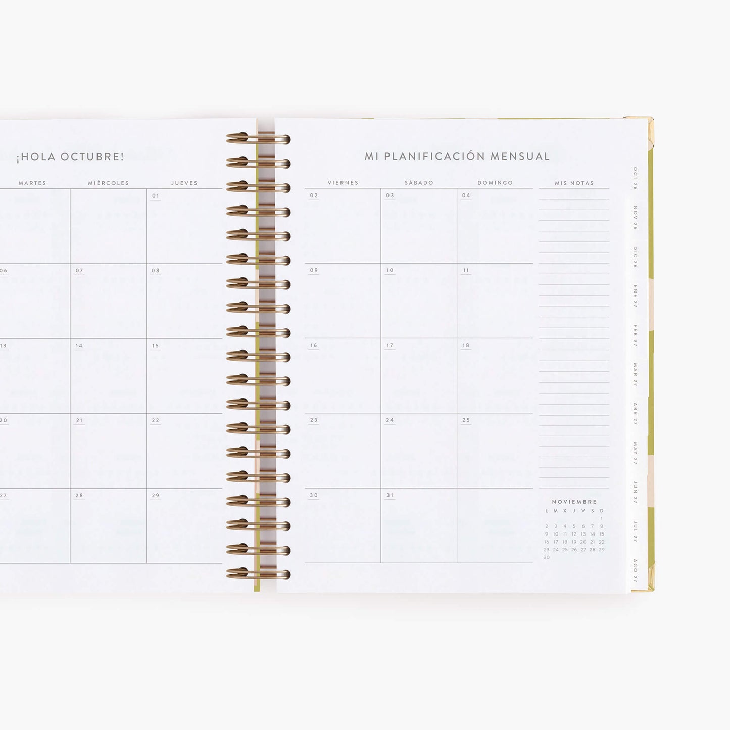 Agenda diaria 26-27. Pistacho dream. Grande.
