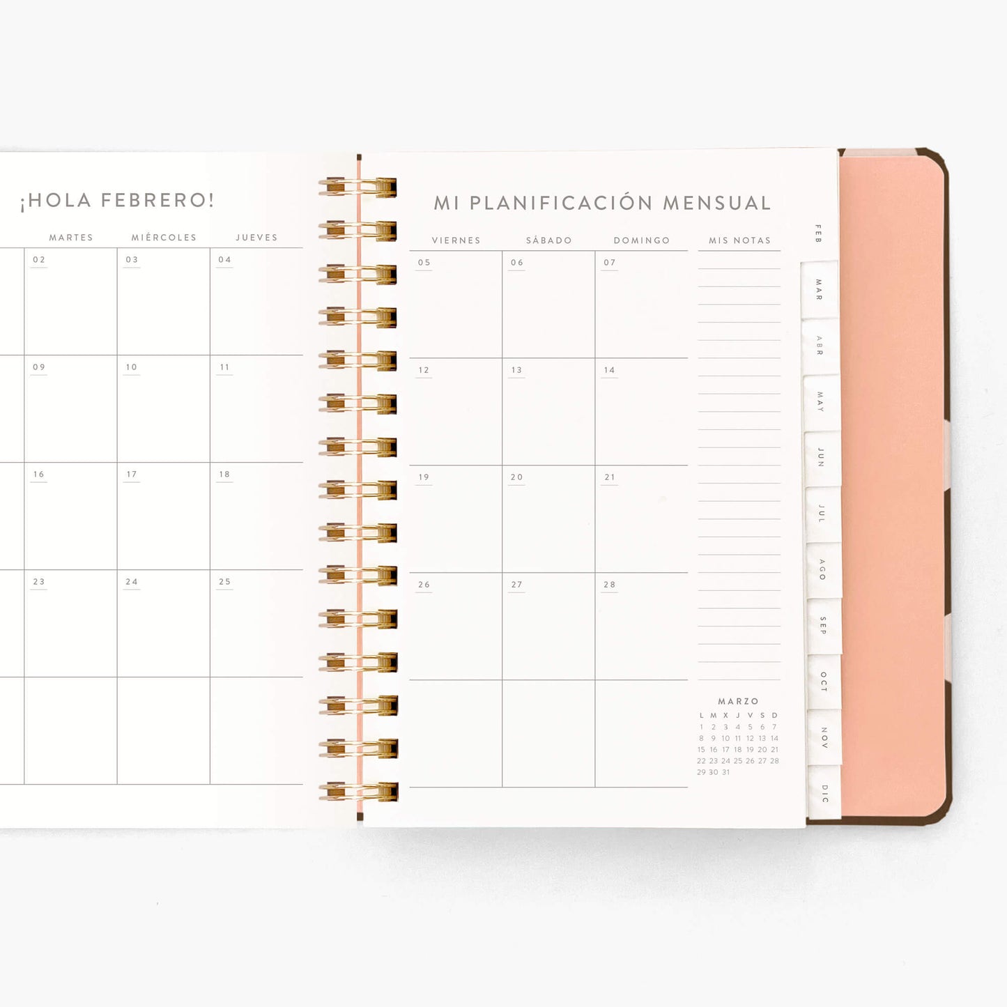Agenda Semanal 2027. Espiral cubierta. Chocolate love. Mediana.