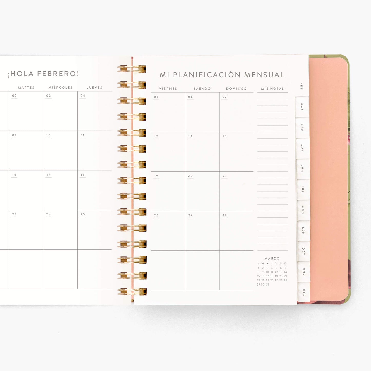 Agenda Semanal 2027. Espiral cubierta. Edén. Mediana.