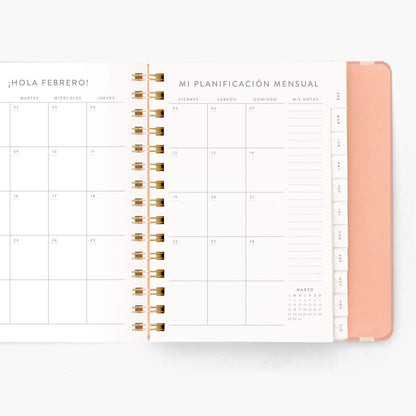 Agenda Semanal 2027. Espiral cubierta. Panamera Pink. Mediana.