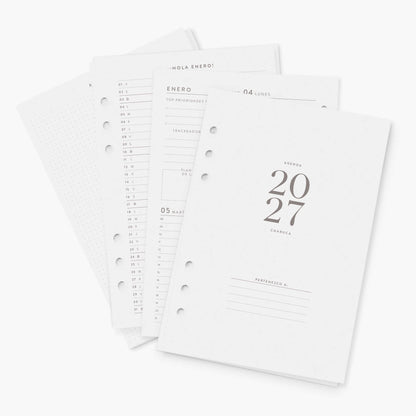Recambio agenda vista semanal. 2027. A5.