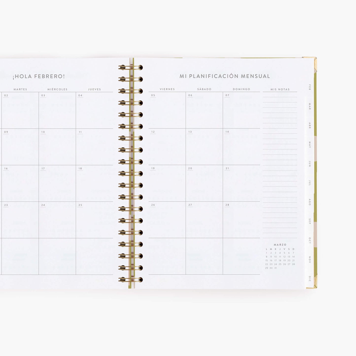 Agenda semanal 2027. Pistacho dream. Grande