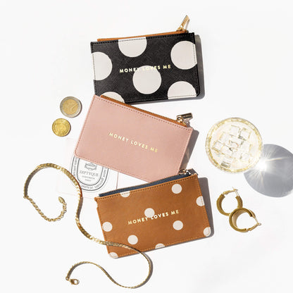 El dinero me ama. Tarjetero monedero. Pink.