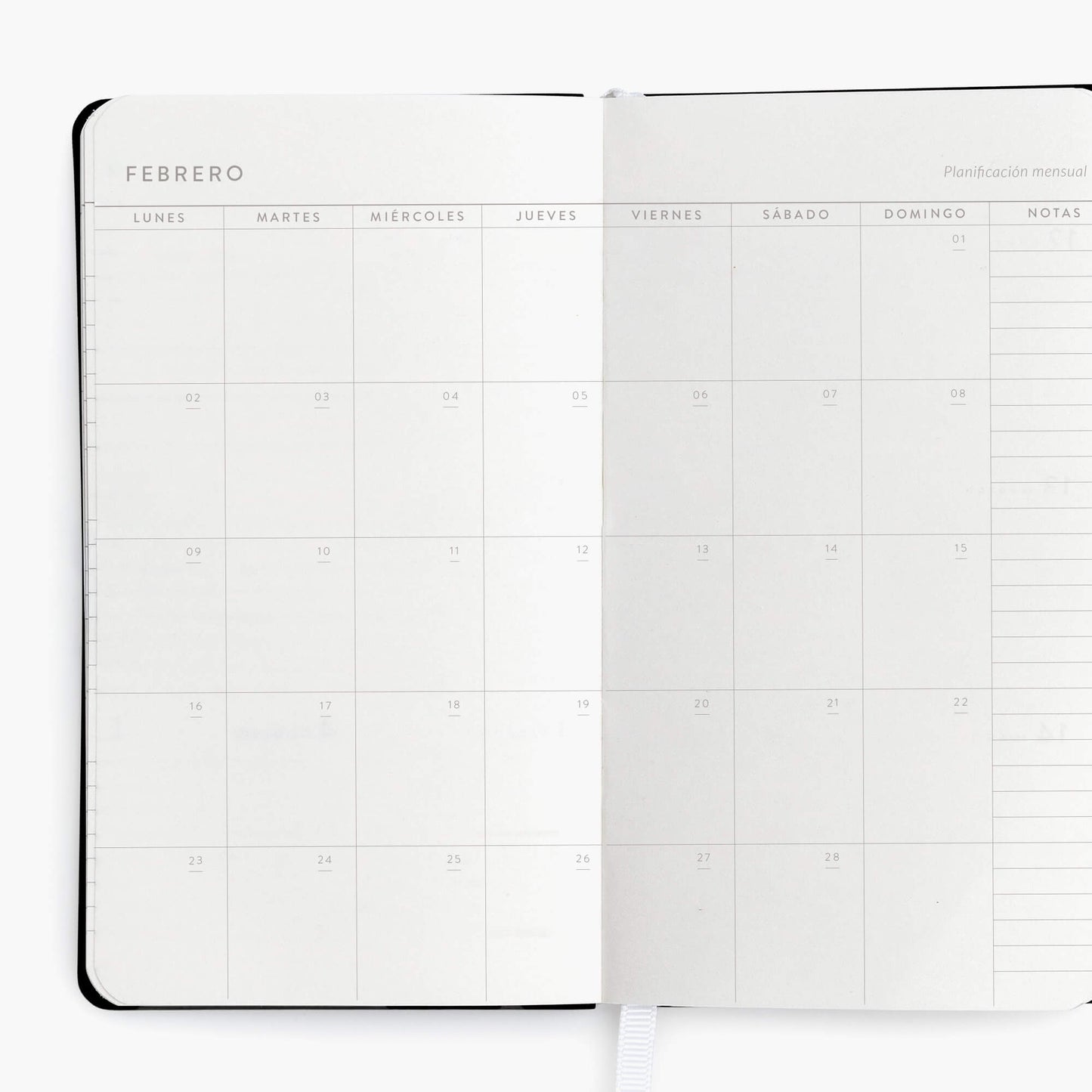 Agenda semanal 2026. Black. Mini.