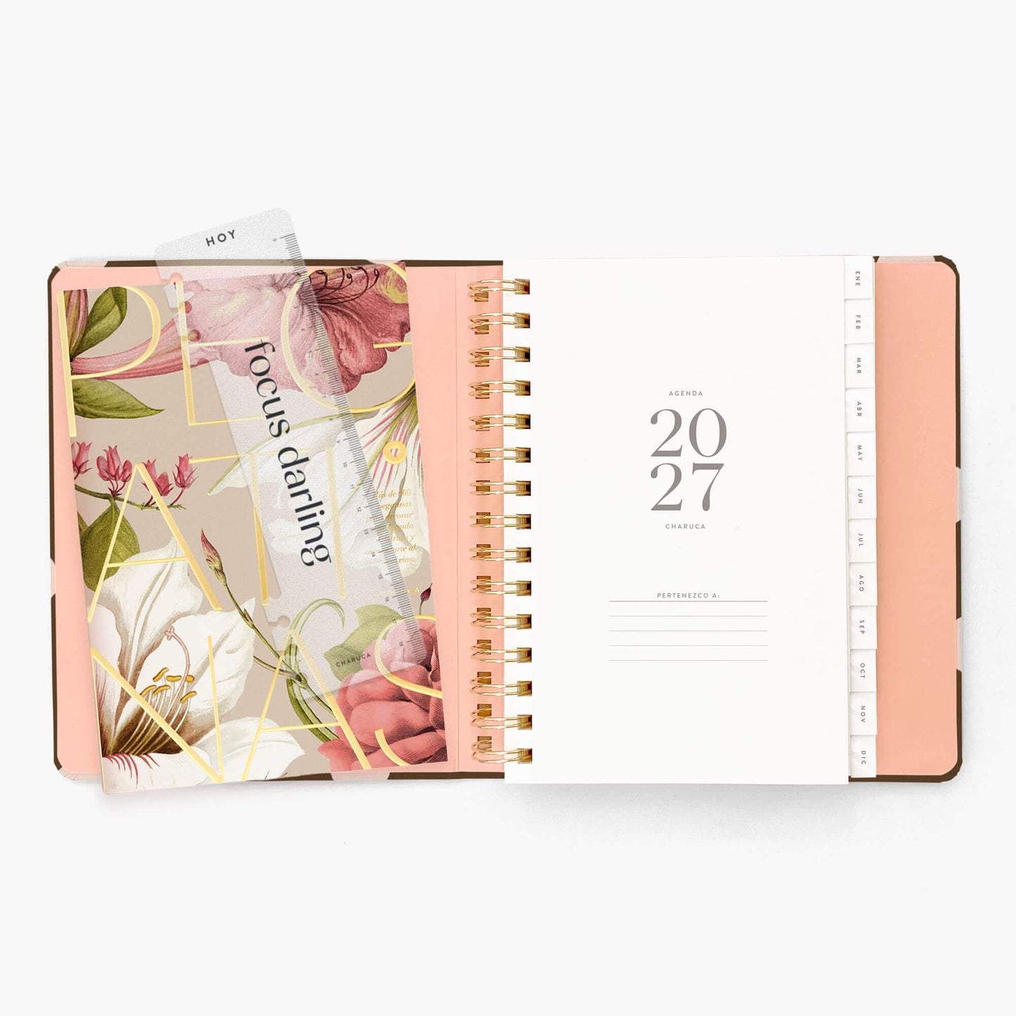 Agenda Semanal 2027. Espiral cubierta. Chocolate love. Mediana.