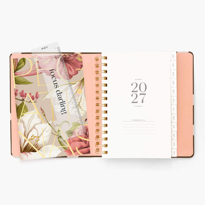 Agenda Semanal 2027. Espiral cubierta. Chocolate love. Mediana.