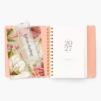 Agenda Semanal 2027. Espiral cubierta. Panamera Pink. Mediana.