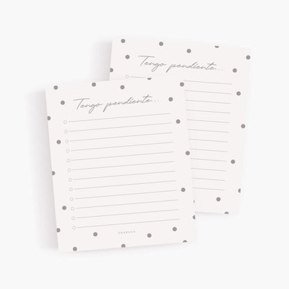 Set de 2 blocs de tareas para tu planner. A5.