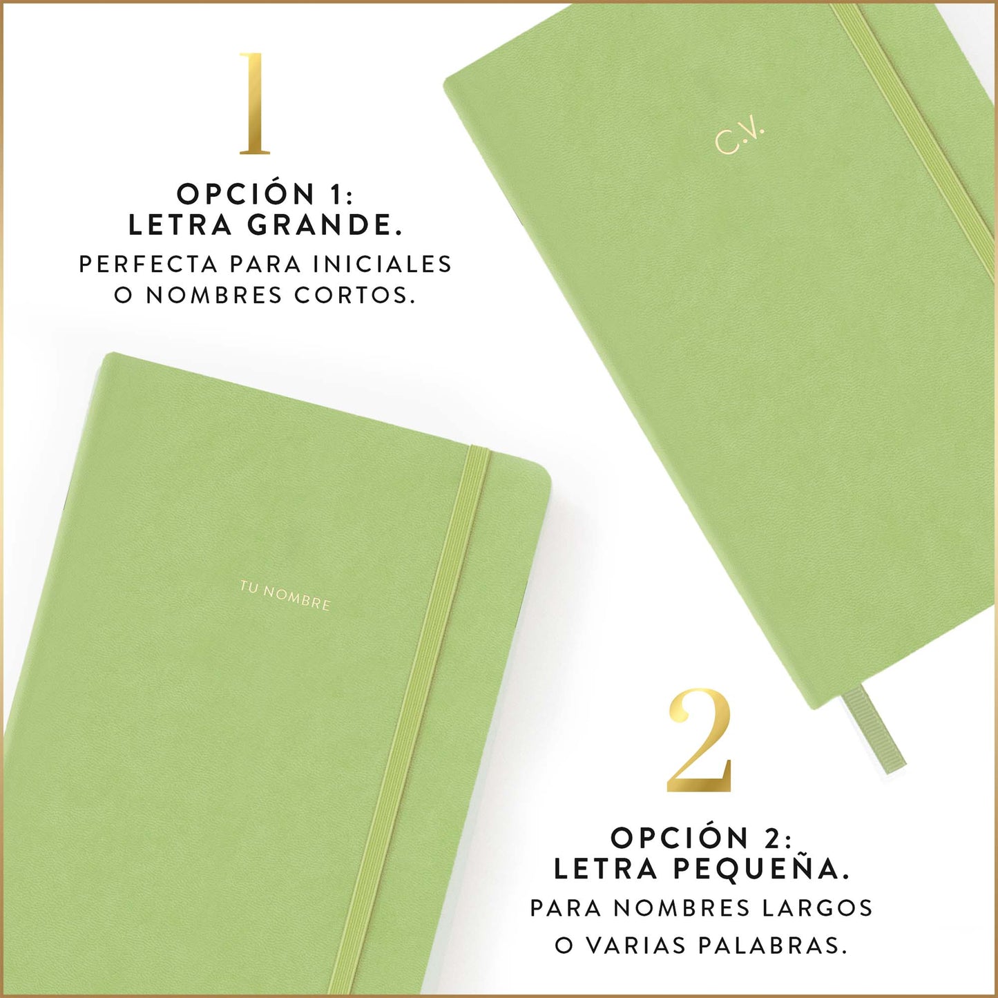 Cuaderno Journal hoja rayas. Matcha.